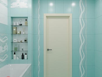 Дизайн интерьера - Вахова 4, ванная - визуализация плитки